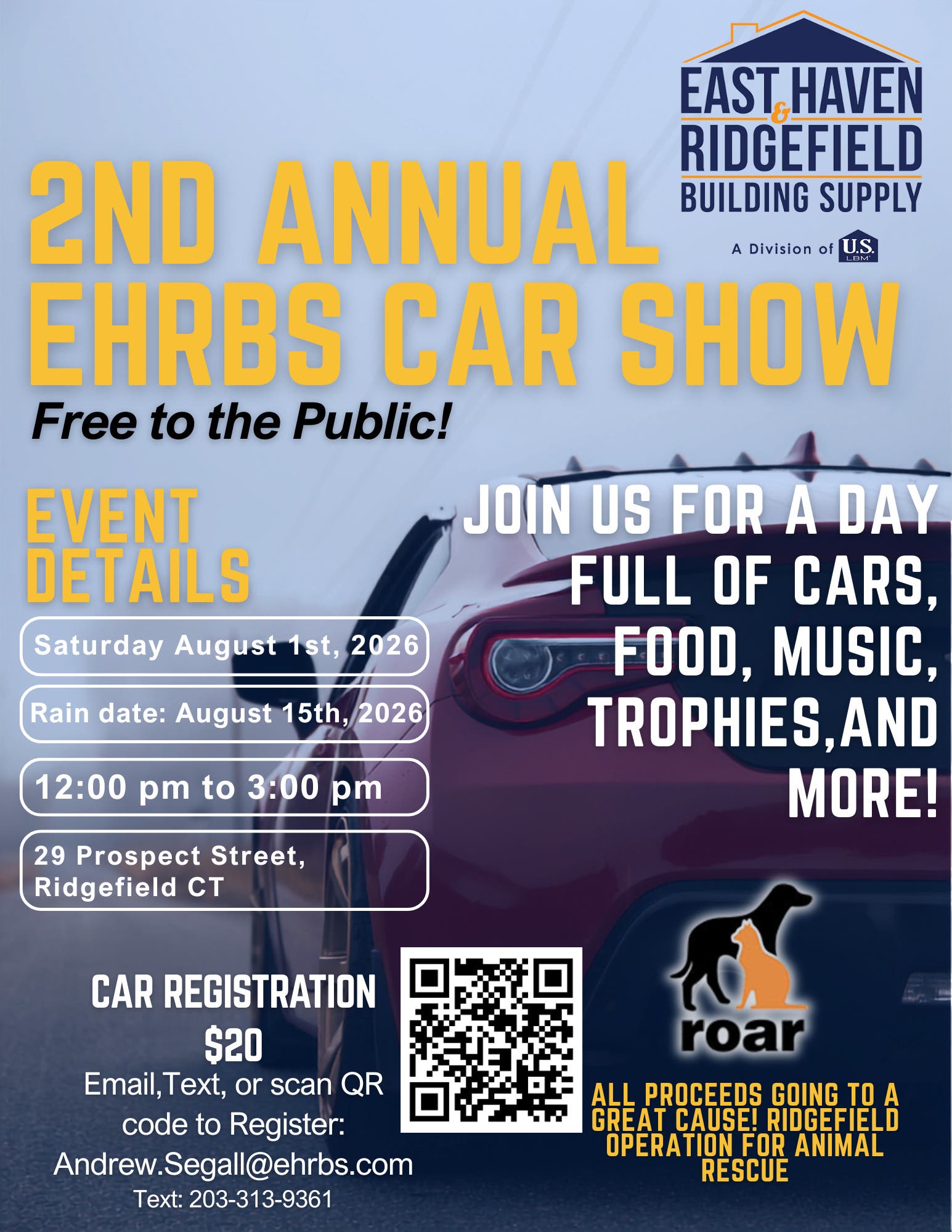 Come Meet Our ROAR Pups ﻿at the EHRBS Car Show