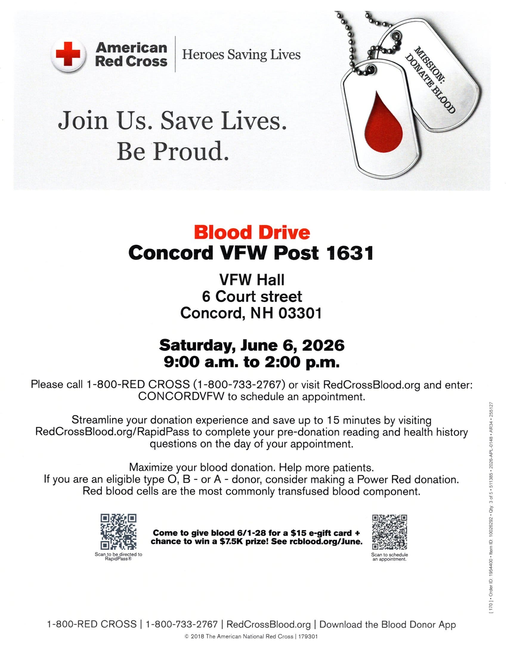 Blood Drive Concord Vfw Post 1631