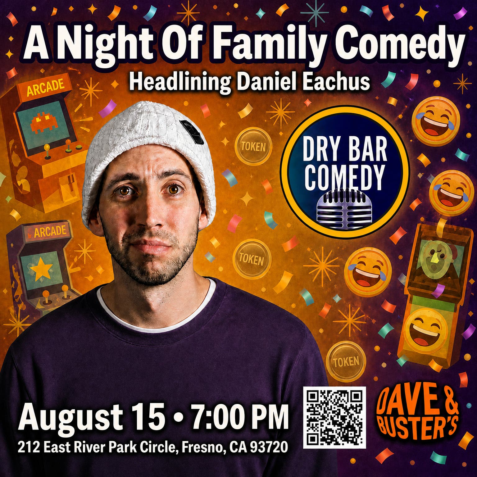 Daniel Eachus headlines A Family Night of Comedy, Dave & Buster's Fresno