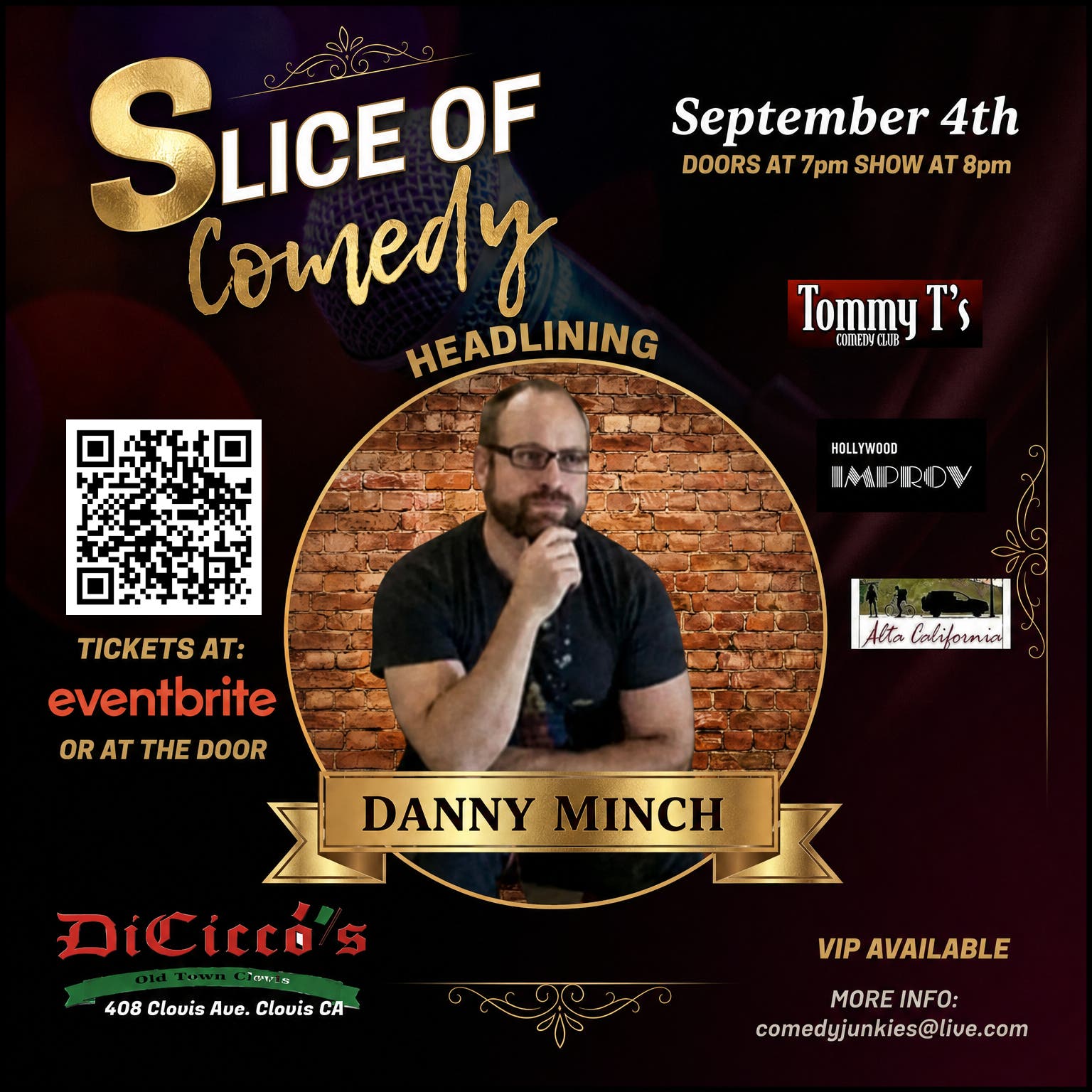 Slice of Comedy headlining Danny MInch