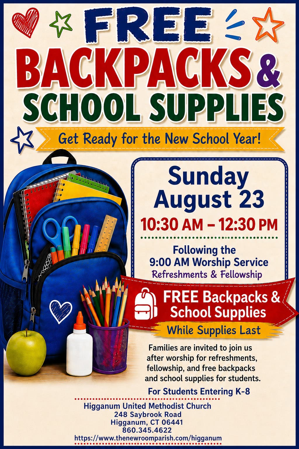 Free Backpacks & School Supplies