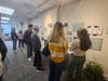 Visitors exploring the new exhibit