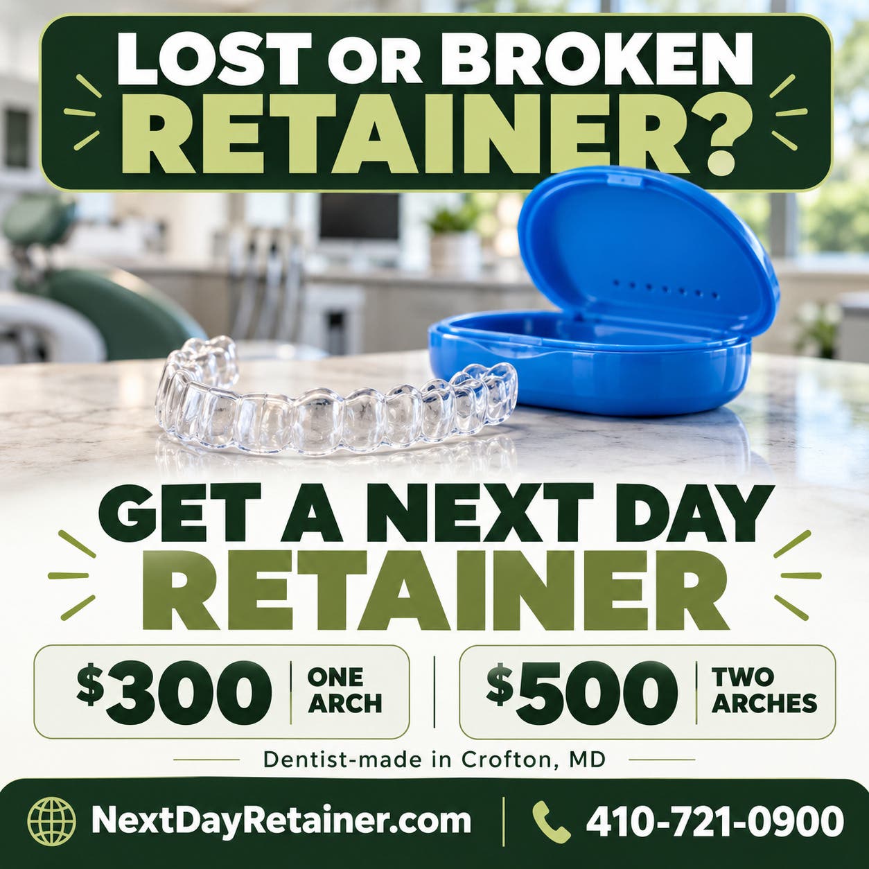 Next-Day Clear Retainers in Crofton 