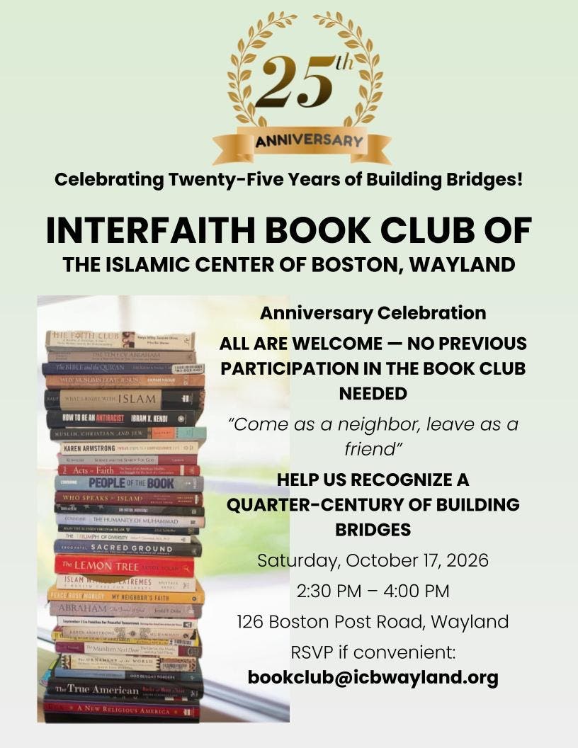 Interfaith Book Club 25th Anniversary Celebration