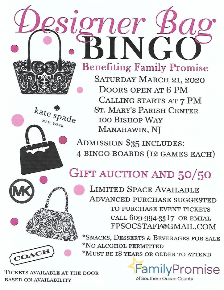 Mar 21 Designer Bag Bingo Barnegat NJ Patch