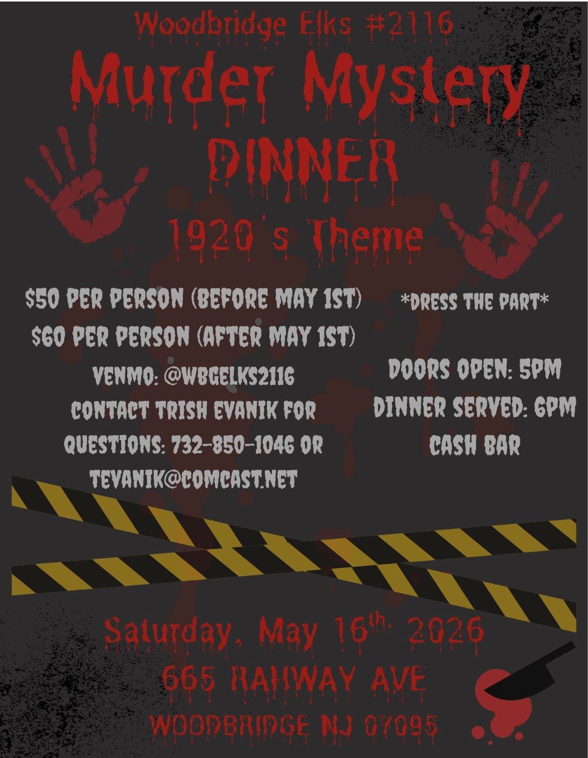 Murder Mystery Dinner at the Woodbridge Elks