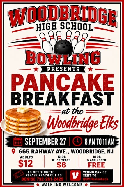 Breakfast at the Woodbridge Elks to support Woodbridge HS Bowling