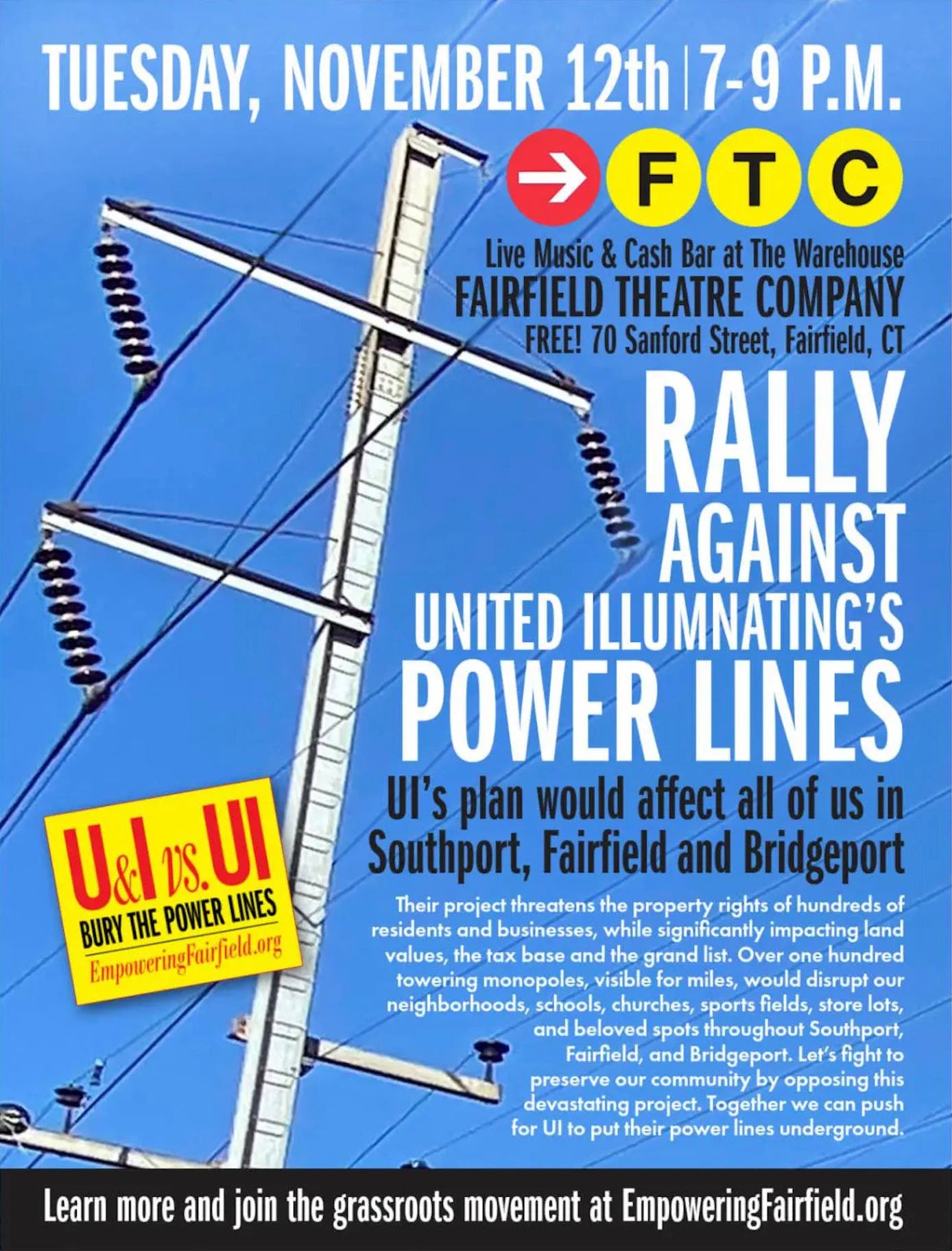 Nov 12 | Rally Against United Illuminating’s Power Line Project ...