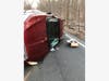 Easton firefighters freed a man trapped inside his rolled-over car Thursday night.