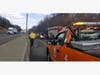 Danbury EMS transported the motorist to the Danbury Hospital emergency room