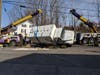 A section of Route 39 was shut down on Sunday following an accident that left a truck overturned and leaking oil.