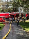 Brookfield firefighters extinguished a two-alarm blaze at a residence on Monday.