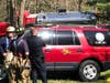 Brookfield firefighters extinguished a two-alarm blaze at a residence on Monday.