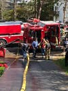 Brookfield firefighters extinguished a two-alarm blaze at a residence on Monday.