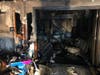 Brookfield firefighters extinguished a two-alarm blaze at a residence on Monday.