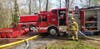 Brookfield firefighters extinguished a two-alarm blaze at a residence on Monday.