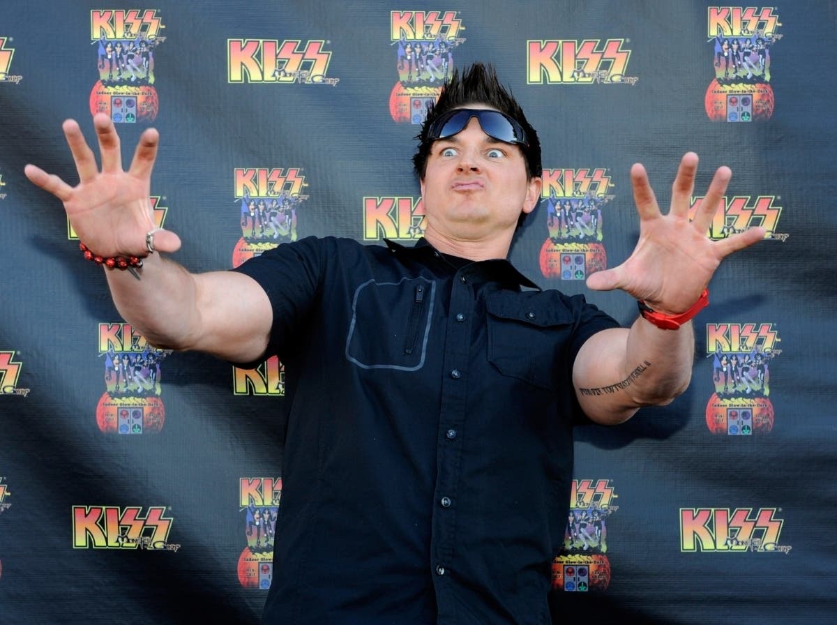 Zak Bagans arrives at the opening of the KISS by Monster Mini Golf amusement attraction on March 15, 2012 in Las Vegas.