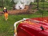 The Brookfield Volunteer Fire Company was called upon to extinguish a brush fire