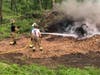The Brookfield Volunteer Fire Company was called upon to extinguish a brush fire