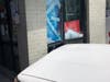 One person was injured when a car crashed into a gas station on Saturday afternoon.