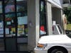One person was injured when a car crashed into a gas station on Saturday afternoon.