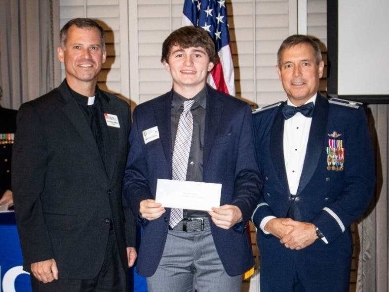 Michael Quinn, from Brookfield High School, was honored with the “Johnny Mac Soldiers Fund” Award​.
