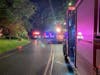 A two-car crash with injuries shut down part of Route 25 in Brookfield Tuesday night.