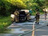 The car fire in front of  182 Pine Hill Road. in New Fairfield is under investigation.
