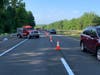 Brookfield firefighters established a traffic break for  nearly a quarter-mile to slow cars and mitigate the large spill. 