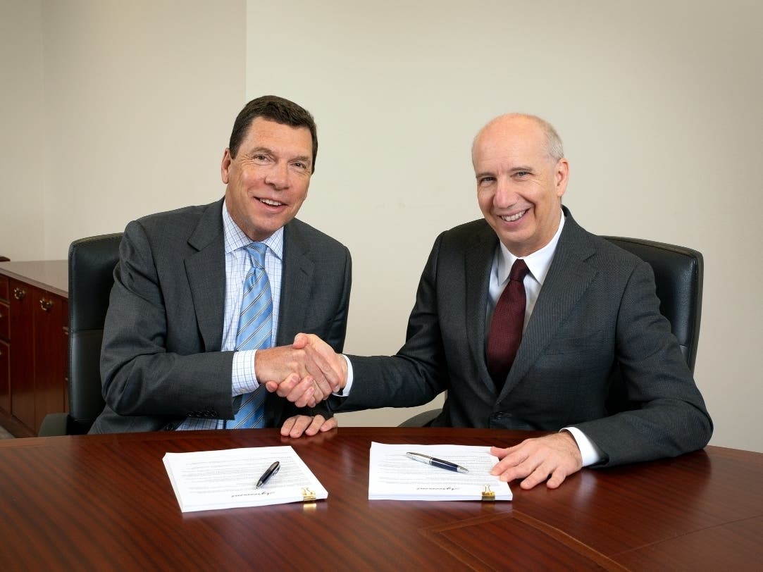 Dr. John Murphy (l.) and Robert Friedberg announced new branding and marketing initiatives for Nuvance Health.