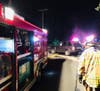 Firefighters cleaned up a fluid spill in the area of the accident that shut down Weston Road for over an hour.