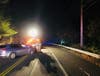 Firefighters cleaned up a fluid spill in the area of the accident that shut down Weston Road for over an hour.