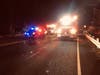 Firefighters cleaned up a fluid spill in the area of the accident that shut down Weston Road for over an hour.