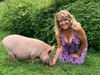 Laurel Lea, and friend, Arya, animal "ambassador" for the Sleepy Pig Farm Animal Sanctuary in Redding.
