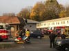 Crews located the fire after opening up a section of the wall and roof eves. 