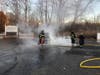 Firefighters also called in assistance from the State Department of Energy and Environmental Protection to handle the fluids that expelled from the vehicle and the runoff from extinguishing the blaze.