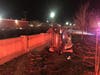 Members of the Danbury Fire Department found the SUV on its side on the grass, and its two occupants injured inside.