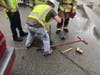 Bethel police are investigating a gas leak on Grassy Plain Street after a truck crashed into a building.