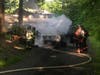 The Danbury Fire Department responded to the report of a vehicle fire near the house on 7 Cedar Crest Drive​.