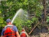 Brookfield Volunteer Fire Department's Candlewood Company's Marine 25​ was requested on Saturday at 7:30 in the morning for a large brush fire near Lake Lillinonah.​