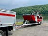 Brookfield Volunteer Fire Department's Candlewood Company's Marine 25​ was requested on Saturday at 7:30 in the morning for a large brush fire near Lake Lillinonah.​