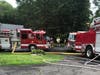 The large amount of chlorine tablets that were in the pool house presented a hazardous materials situation, according to fire officials, as the water and heat from the fire could potentially disperse that chlorine as a gas.