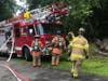 The large amount of chlorine tablets that were in the pool house presented a hazardous materials situation, according to fire officials, as the water and heat from the fire could potentially disperse that chlorine as a gas.