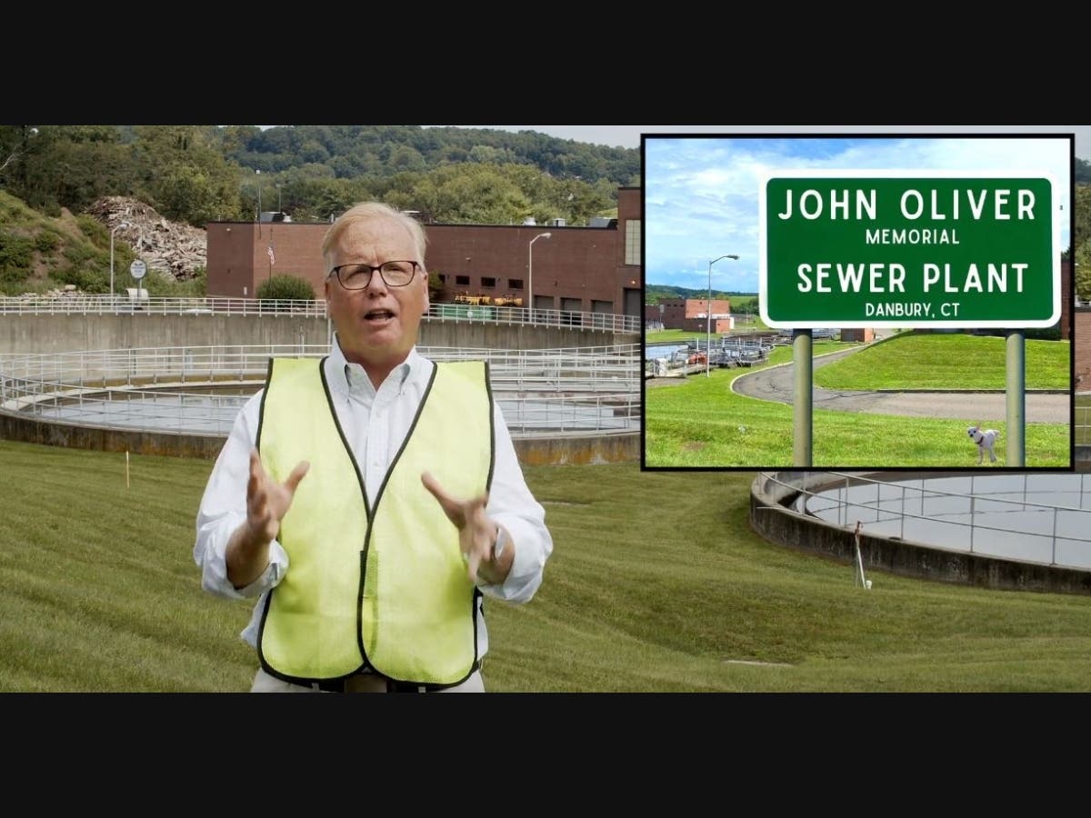 Danbury Mayor Mark Boughton has promised to rename the city sewage plant the "John Oliver Memorial Sewage Plant" because "it's full of s---." Oliver pledged $55,000 to Danbury-area charities if it happens.