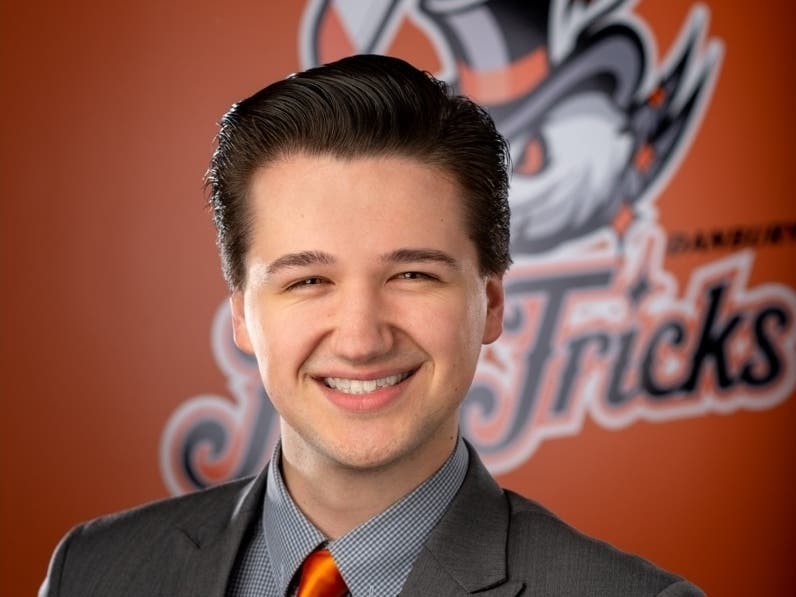  Danbury Hat Tricks' communications director and play-by-play announcer Casey Bryant reminded comedian John Oliver that Danbury has "a proud history of beating the tar out of people."