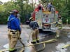The Weston Volunteer Fire Department responded to Smith Ridge Road to tackle the blaze