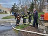 Danbury Fire Department crews battled a large amount of fire from the garage of a 2 ½ story wood frame condo end unit, requiring a third alarm response
