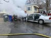 First responders found a car burning in proximity to a residence in the Candlewood Trailer Park in Danbury.