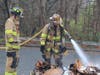 Firefighters from Stony Hill Volunteer Company were called in to extinguish the flaming refuse.