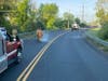 First responders from Brookfield Volunteer Fire Company found that live power lines had caused the blaze at Grays Bridge Road in the area of Sandcut Road. 